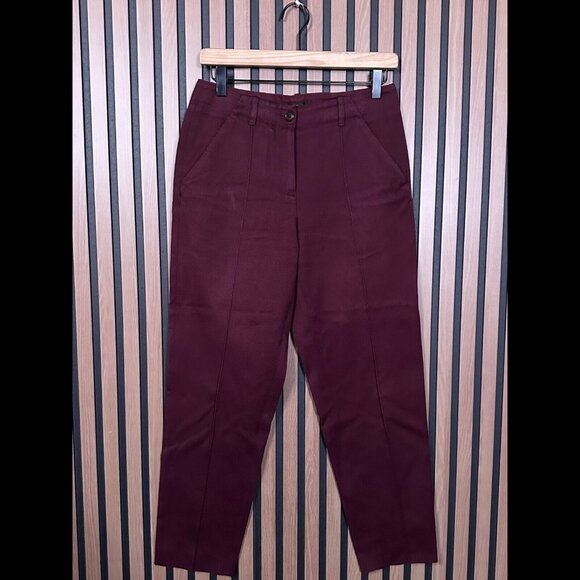 A.P.C. Trousers EU 36 / US 6 Womens Red Textured Ribbed Ankle Chino Pants - Picture 1 of 9